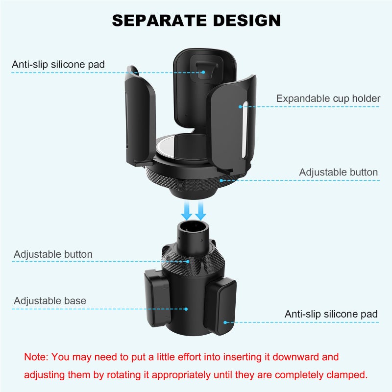 DEGUM Upgraded 64oz Large Cup Holder Expander with Coaster for Car  Expandable Cup Holder Adapter with Adjustable Base  Universal Compatible with Yeti  Hydro Flasks  Owala  Other Big Bottles Mugs Drinks - Image 5